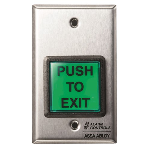 U.L 2" SQ GREEN ILLUMINATED PUSHBUTTON