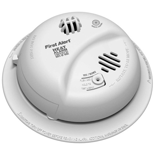 120 VAC HEAT DETECTOR W/ BATT BACKUP