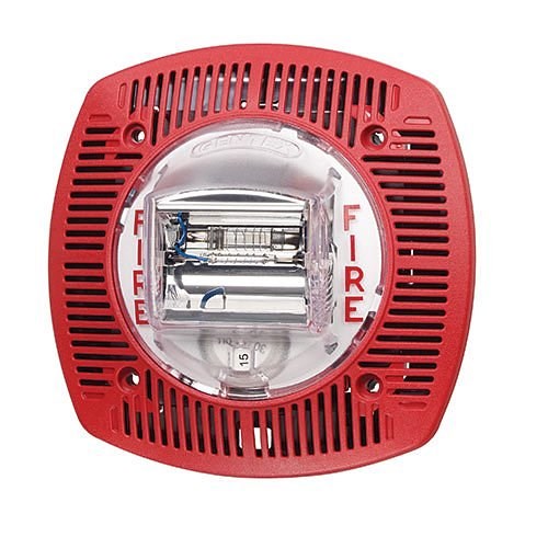 WALL SPEAKER/STROBE RED 24VDC