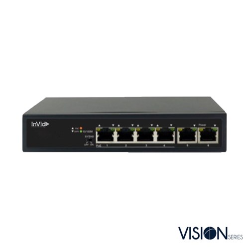 4-PORT POE SWITCH W/2 UPLINK PORTS