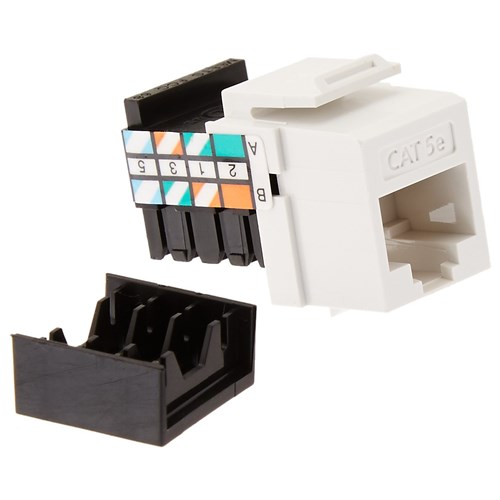 MODULAR JACK RJ45 CAT5E WHITE 25 PACK