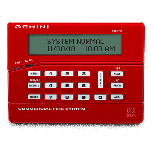 LCD FIRE KEYPAD F/GEM-C COMBO SYSTEM RED