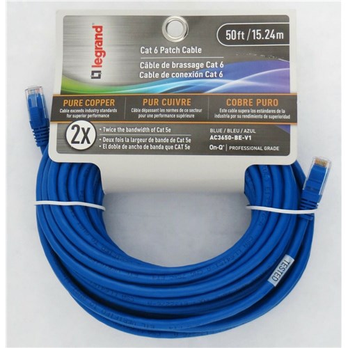 50FT CATEGORY 6 PATCH CABLE-BLUE