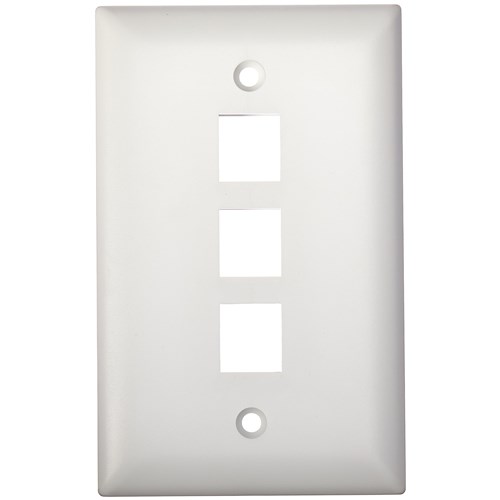 1G WALL PLATE 3-PORT WH (M10)