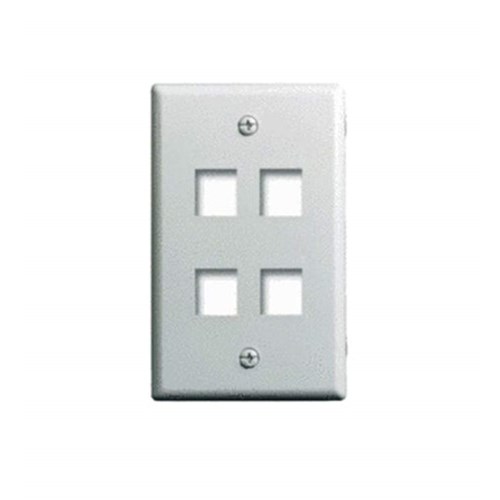 1G WALL PLATE 4-PORT WH (M10)