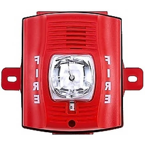 2 WIRE HORN/STROBE WALL HI CANDELA RED O