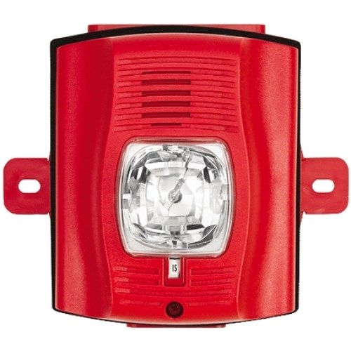 2 WIRE HORN/STROBE WALL RED OUTDOOR PLAI