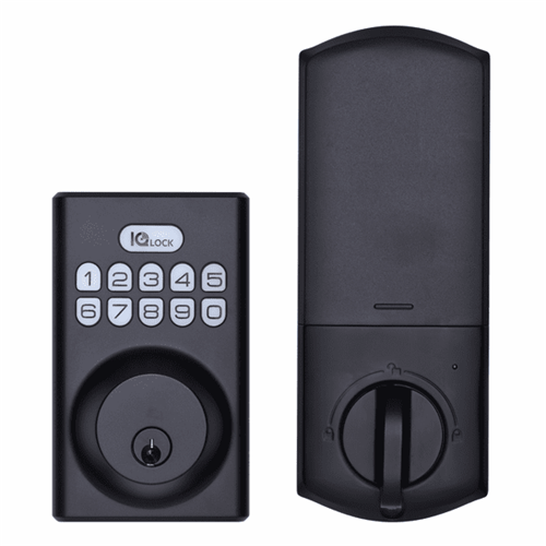 POWERG DOOR LOCK, MATTE BLACK IQLOCKPG