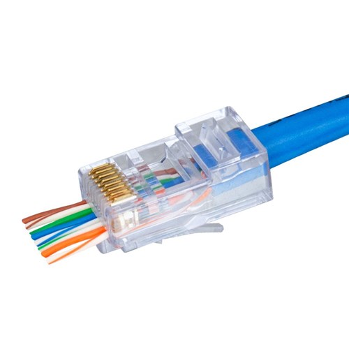 PASS THROUGH BLUE TINT-CAT5E UTP-100PC J