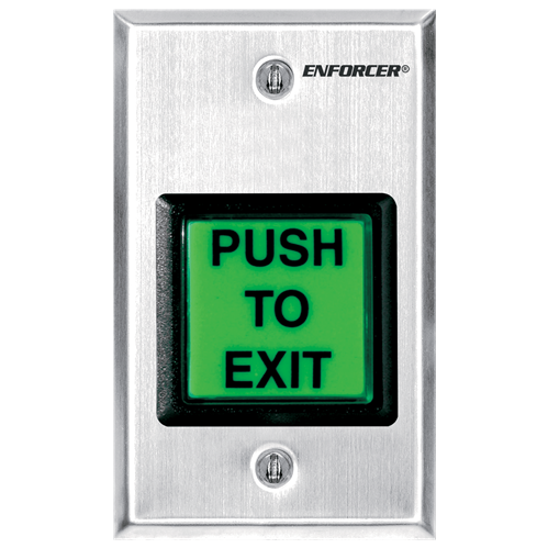 PUSH-TO-EXIT BUTTON 2" ILLUMINATED SQ