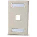 1PORT PLATE W/LABEL WINDOWS WHITE