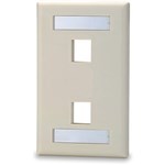 2PORT PLATE W/LABEL WINDOWS WHITE