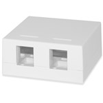 2-PORT SURFACE MNT MULTIMEDIA BOX WHITE